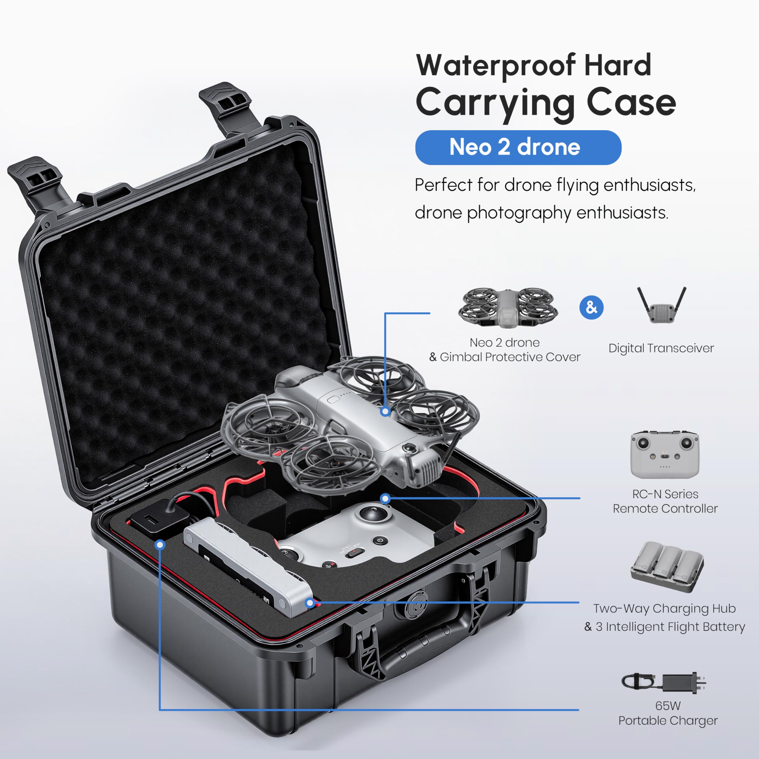Drone Lidar - حقيبة NEO 2، حقيبة حمل صلبة